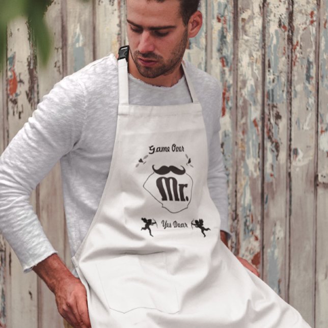 Game Over Mr. Mustache Apron (Creator Uploaded)