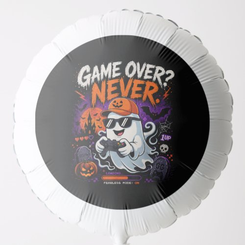Game Over Never Funny Gamer Ghost Halloween Balloon