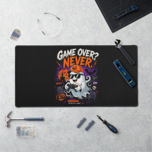 Game Over Never Funny Gamer Ghost Halloween Desk Mat