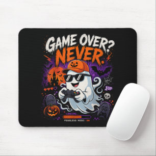Game Over Never Funny Gamer Ghost Halloween Mouse Pad