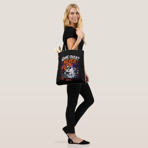 Game Over Never Funny Gamer Ghost Halloween Tote Bag