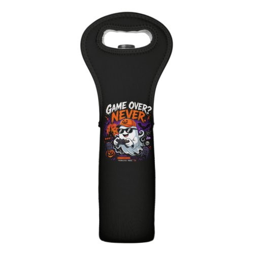 Game Over Never Funny Gamer Ghost Halloween Wine Bag