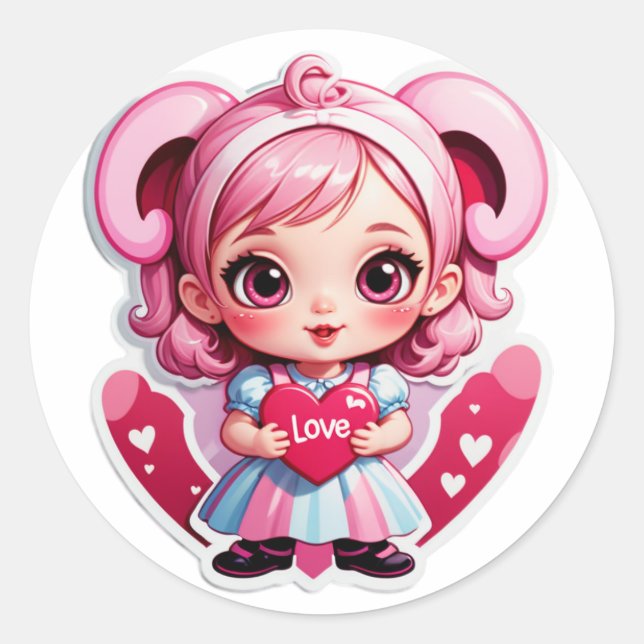 Game Over? Never Love Classic Round Sticker (Front)