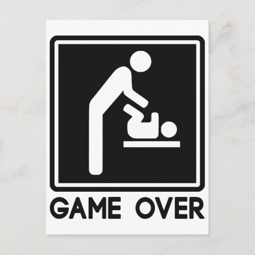 Game Over New Baby for Parent Dad Announcement Postcard