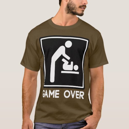Game Over New Baby for Parent Dad T_Shirt