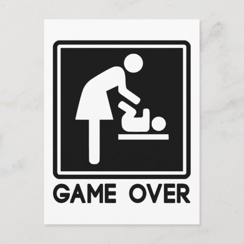 Game Over New Baby for Parent Mom Announcement Postcard