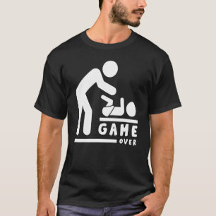 Game Over New Daddy Baby Shower Father Day T-Shirt