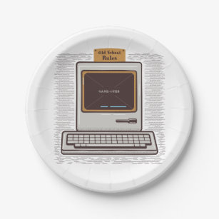 Game Over Old PC Paper Plates