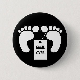 Game over pinback button