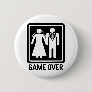 game over pinback button