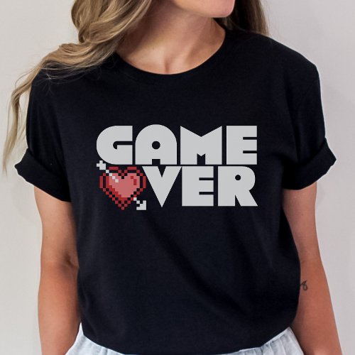 Game Over Pixilated Gamer  T_Shirt