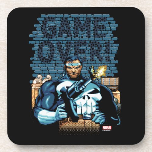 Game Over Punisher Video Game Sprite Screen Beverage Coaster