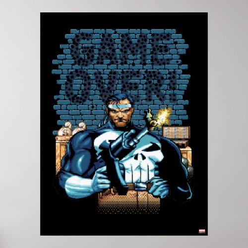 Game Over Punisher Video Game Sprite Screen Poster