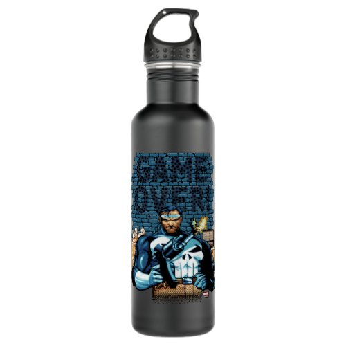 Game Over Punisher Video Game Sprite Screen Stainless Steel Water Bottle