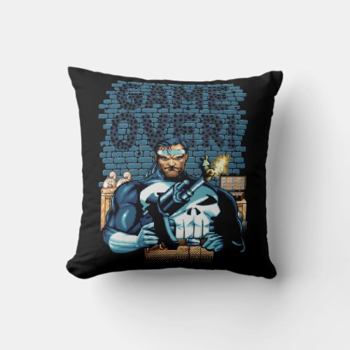 Game Over Punisher Video Game Sprite Screen Throw Pillow