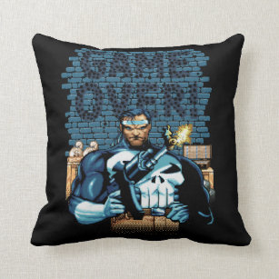 "Game Over" Punisher Video Game Sprite Screen Throw Pillow