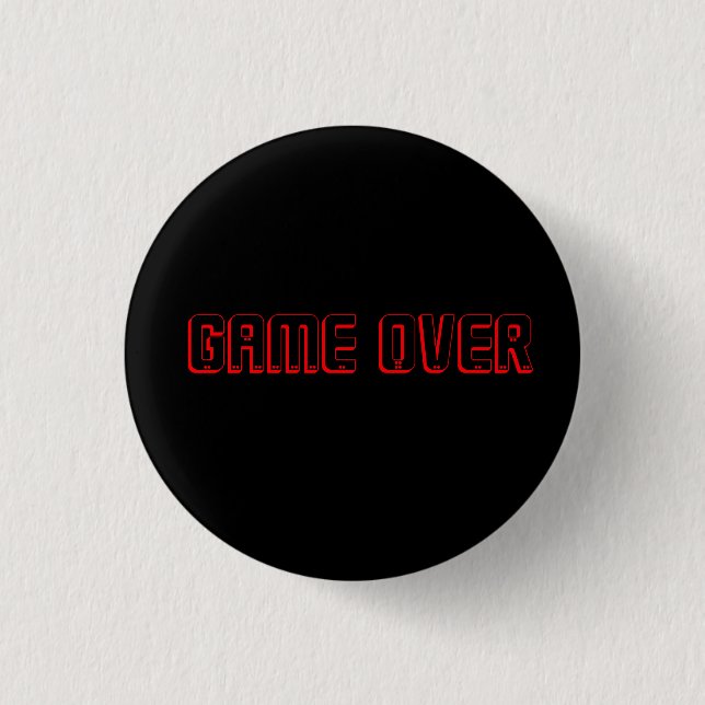 GAME OVER RED ON BLACK BUTTON (Front)