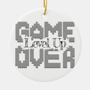 Game Over: Restore Old-School Fun, Level Up Today Ceramic Ornament