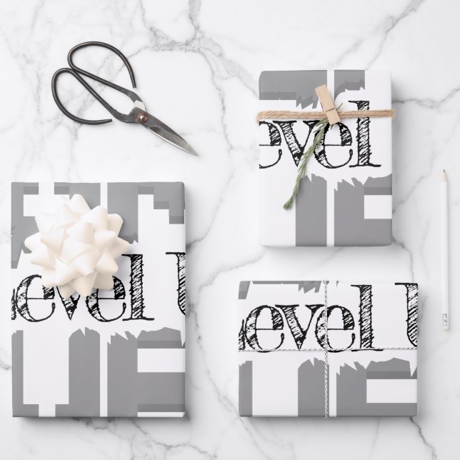 Game Over: Restore Old-School Fun, Level Up Today Wrapping Paper Sheets (Front)