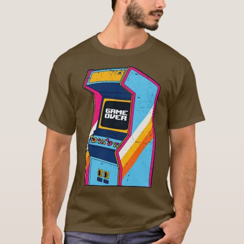 Game Over Retro Arcade Video Game Grunge toon T_Shirt