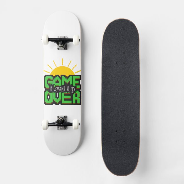 Game Over, Revive retro games with, level up Skateboard (Front)