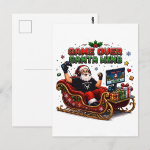 Game Over Santa Wins Christmas Gamer Postcard
