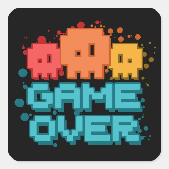 Game Over Square Sticker