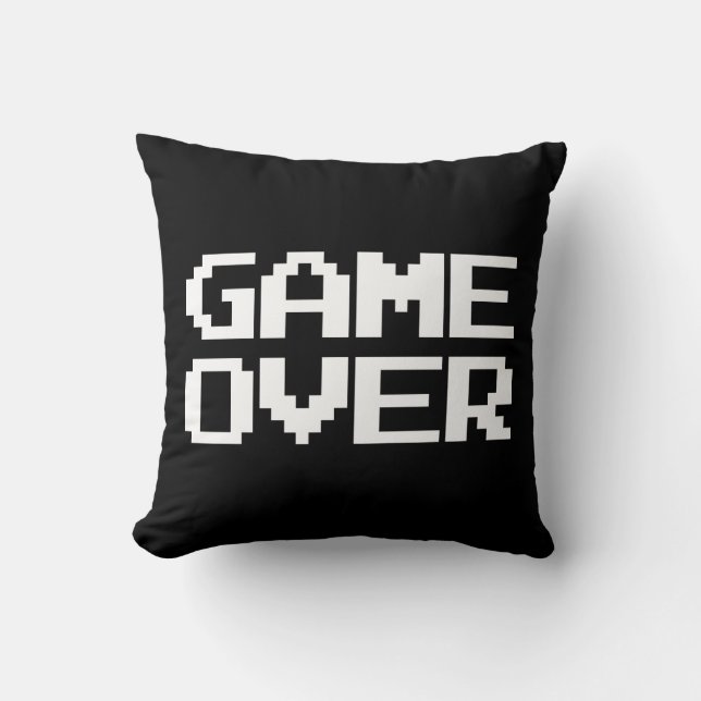 Game Over Throw Pillow (Front)
