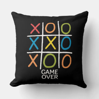 Game Over Tic-Tac-Toe Throw Pillow