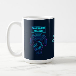 Game Over? Try Again! – Futuristic Gamer Mug