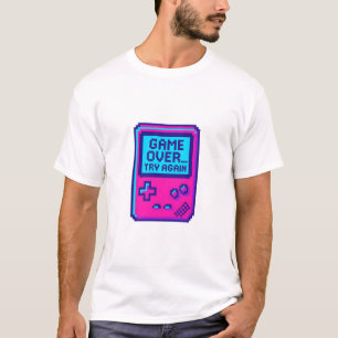 Game Over Try Again – Retro Pixel Gamer  T-Shirt