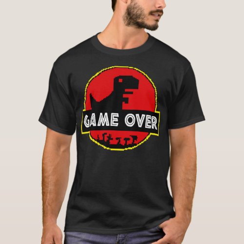 Game Over Video Dino Park No Internet Signal T_Shirt