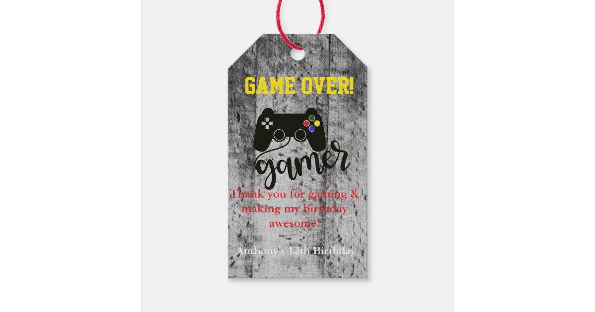 Game Over... Video Game Thank You Favor Tag | Zazzle.com