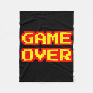 Game Over Vintage Retro Arcade Video Games Gaming Fleece Blanket