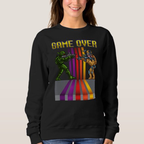 Game Over Vintage Retro Video Games Gaming  arcade Sweatshirt