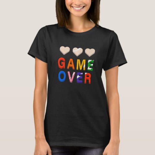 Game Over Vintage Retro Video Games Gaming  Arcade T_Shirt