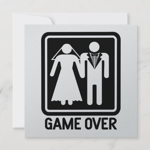 Game Over Wedding Custom Invitations