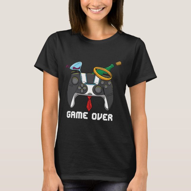 Game Over Wedding Bachelor Party Groom Valentines  T-Shirt (Front)