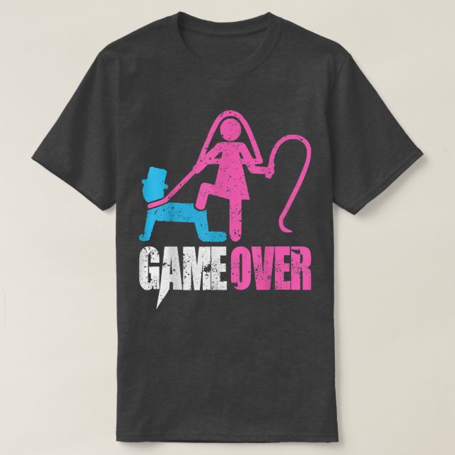 Game Over Wedding Bride and Groom Bachelor Party  T-Shirt (Design Front)