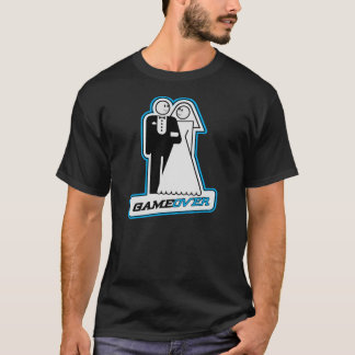 Game Over Wedding Bride & Groom TShirt (blue)