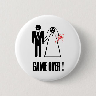 GAME OVER! Wedding Button Pin