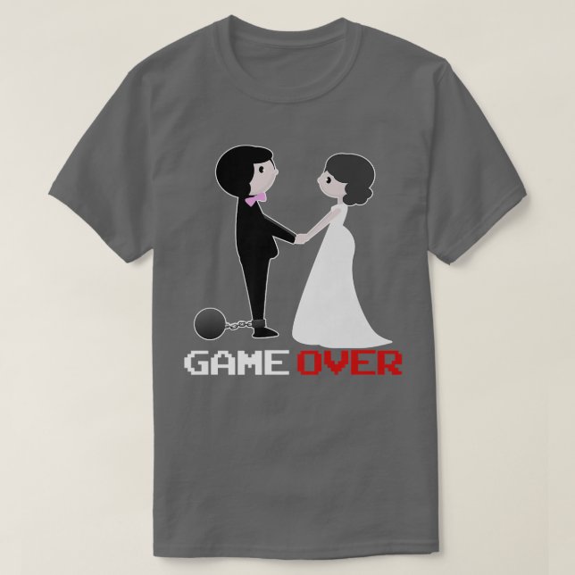 Game Over Wedding Groom JGA Gift  T-Shirt (Design Front)