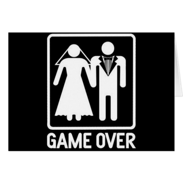 "GAME OVER" **WEDDING HUMOR** AS YOU MARRY CARDS (Front Horizontal)