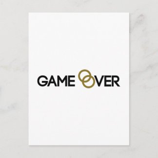 Game over Wedding rings Postcard