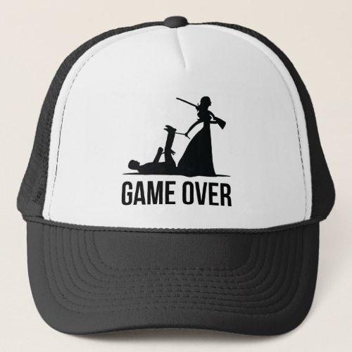 Game over _ wedding trucker hat