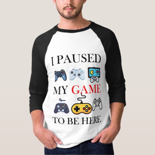 Game Pause Dedicated Gamers Design T_Shirt