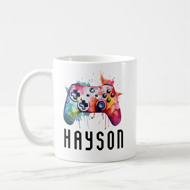 Game Personalized Kids | Custom Name Video Game Coffee Mug (Left)