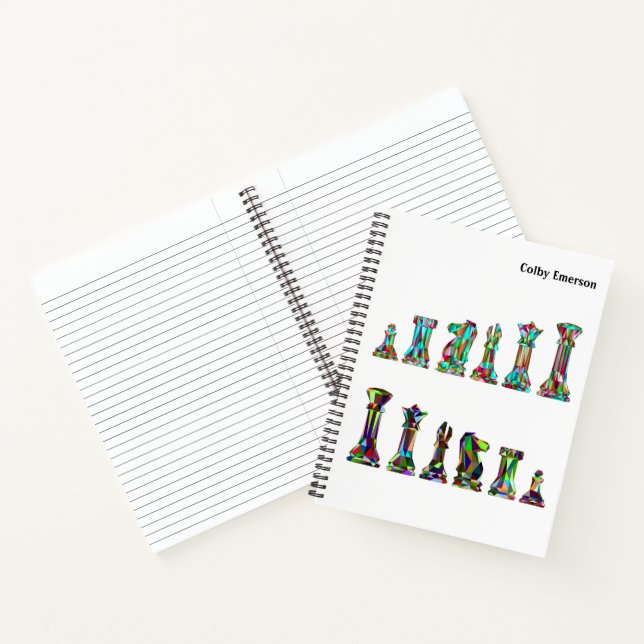 Game Players Rainbow Color Chess Pieces Set Notebook (Inside)