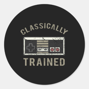 Game Retro Vintage Distressed 3  Classic Round Sticker