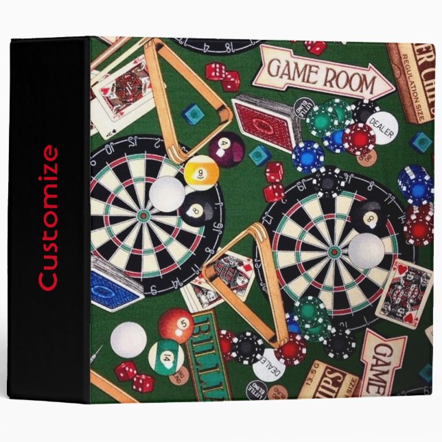 Game Room Billiards 3-Ring Binder (Front/Spine)